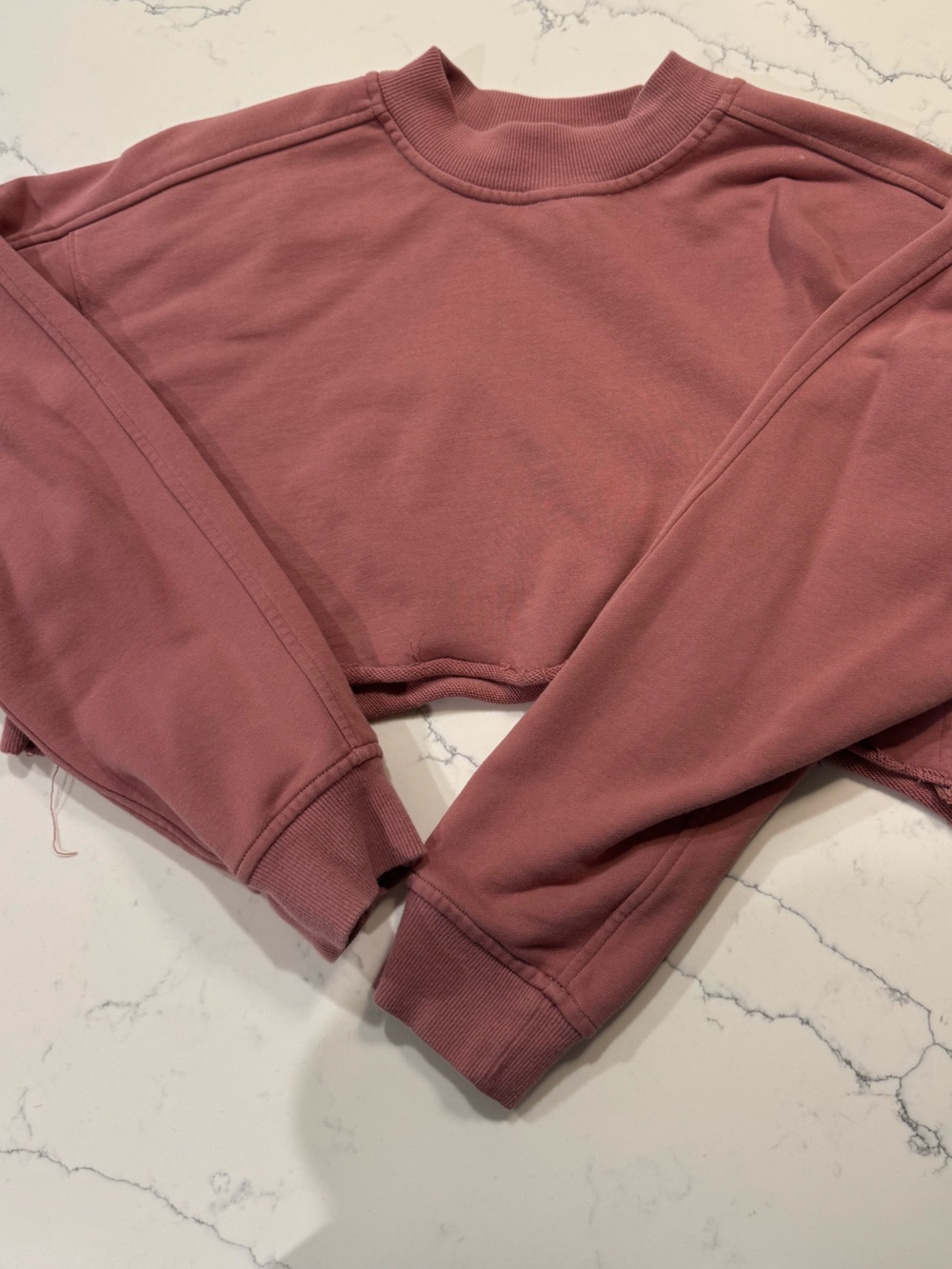 lululemon athletica Cropped Crewneck Sweatshirt in Dusty Rose (hand cropped)